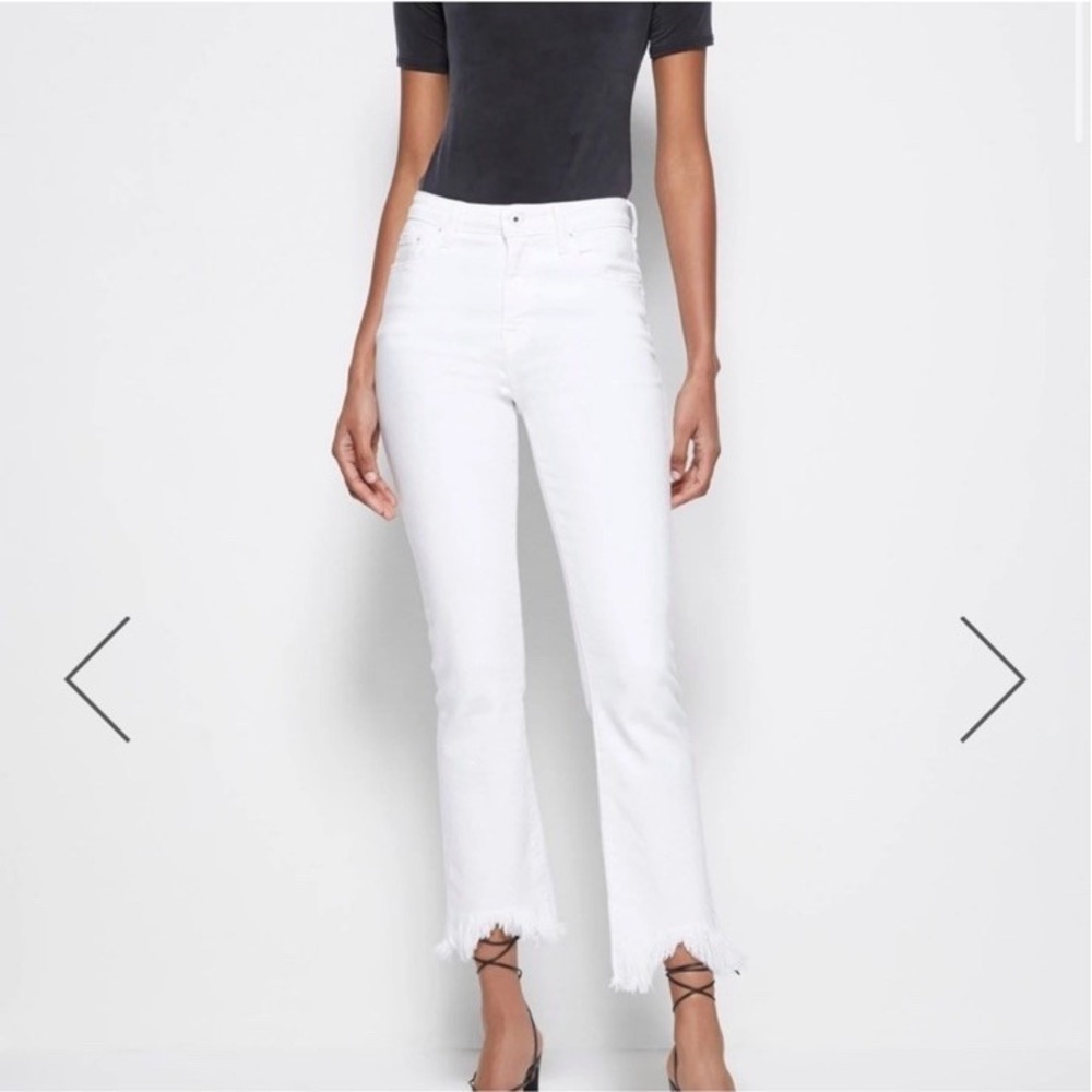 Jonathan Simkhai Women's 31 River High Rise Straight Leg White Jeans‎ Raw Hem
